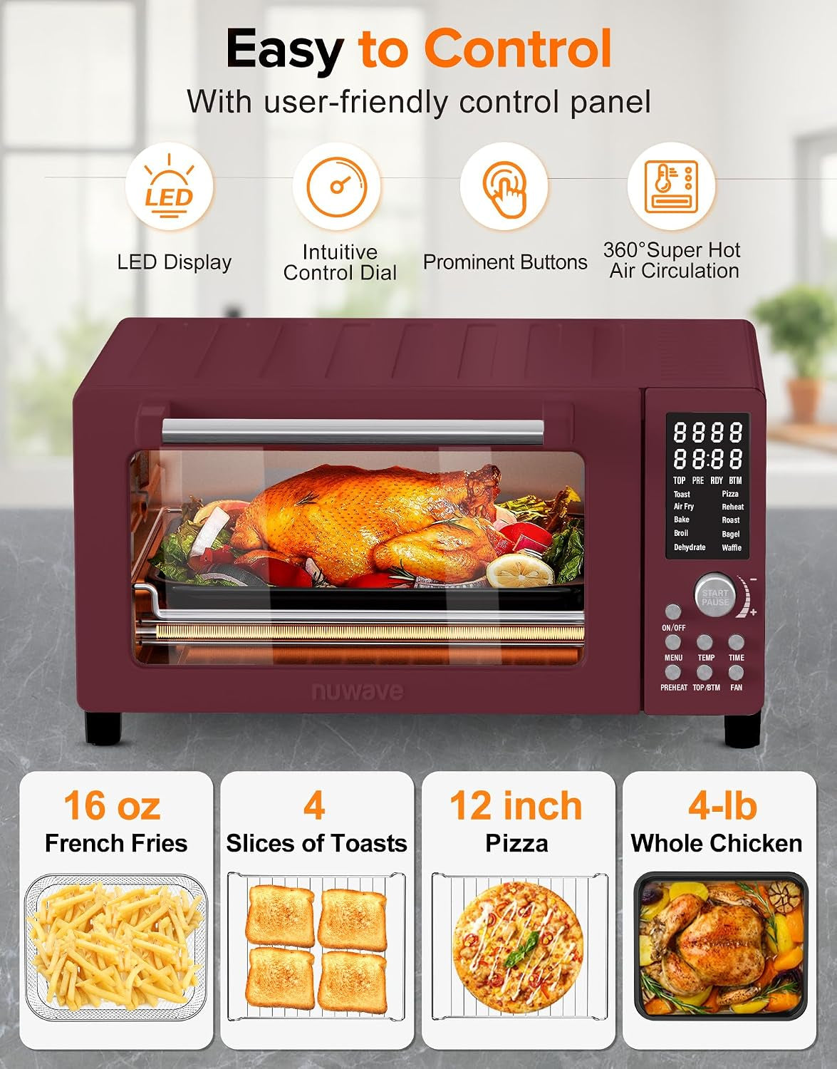 bravo-pro-smart-air-fryer-toaster-oven-countertop-combo-10-in-1-cooking-functions-1800w-50-450-f-21-qt-pfas-free-upgraded-super-convection-cinnamon