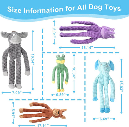Dog Squeak Toys for Small, Medium, Large Dogs, Durable Chew Toy for Teething and Chewing, Tough Interactive Puppy Toy, 5-Pack, for Dogs2