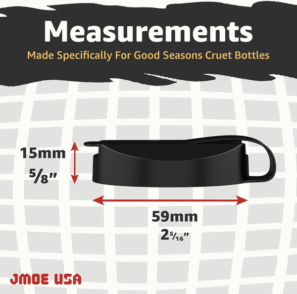 Replacement Lids for Good Seasons Salad Dressing Cruet Glasses | Food-Grade Plastic | Tight Fit & Closeable Cap | 2-Pack6