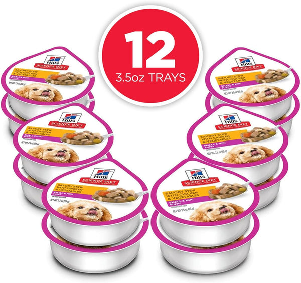 Hill'S Science Diet Puppy Small & Mini Wet Dog Food | #1 Veterinarian Recommended, Chicken & Vegetables, 3.5 Oz. Trays, 12-Pack3
