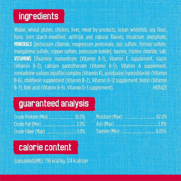 Purina Friskies Prime Filets with Ocean Whitefish and Tuna in Sauce High Protein Wet Cat Food - (Pack of 24) 5.5 Oz. Cans7