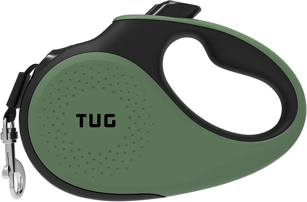 TUG 360° Tangle-Free Retractable Dog Leash | 16 Ft Strong Nylon Tape | One-Handed Brake, Pause, Lock (Medium, White)14