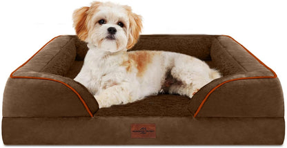 Comfort Expression Orthopedic Dog Bed for Extra Large Dogs with Bolster | Waterproof Dog Couch Bed with Washable Cover & Non-Slip Bottom, Supportive Egg Crate Foam XL Pet Bed, 42X30 Inch59