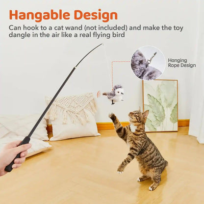 Potaroma Cat Toys Flapping Bird (No Flying), Lifelike Sandpiper Chirp Tweet, Rechargeable Touch Activated Kitten Toy Interactive Cat Exercise Toys for All Breeds Cat Kicker Catnip Toys 4.0" | Lifelike Sandpiper Chirp, Touch Activated, Rechargeable Kitten Kitty Exercise Catnip Kicker for All Breeds 4.0 Inches6