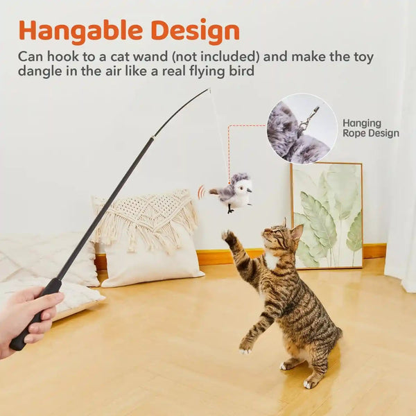 Potaroma Cat Toys Flapping Bird (No Flying), Lifelike Sandpiper Chirp Tweet, Rechargeable Touch Activated Kitten Toy Interactive Cat Exercise Toys for All Breeds Cat Kicker Catnip Toys 4.0" | Lifelike Sandpiper Chirp, Touch Activated, Rechargeable Kitten Kitty Exercise Catnip Kicker for All Breeds 4.0 Inches6