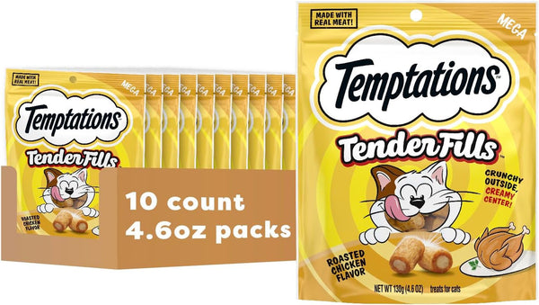 Temptations Tender Fills Adult Cat Treats, Festive Feast Flavor, 11.6 Oz | 2X More Creamy Filling than Classic, Real Meat, No Artificial Flavors, Crunchy Shell with Soft Center, Resealable Pouch13