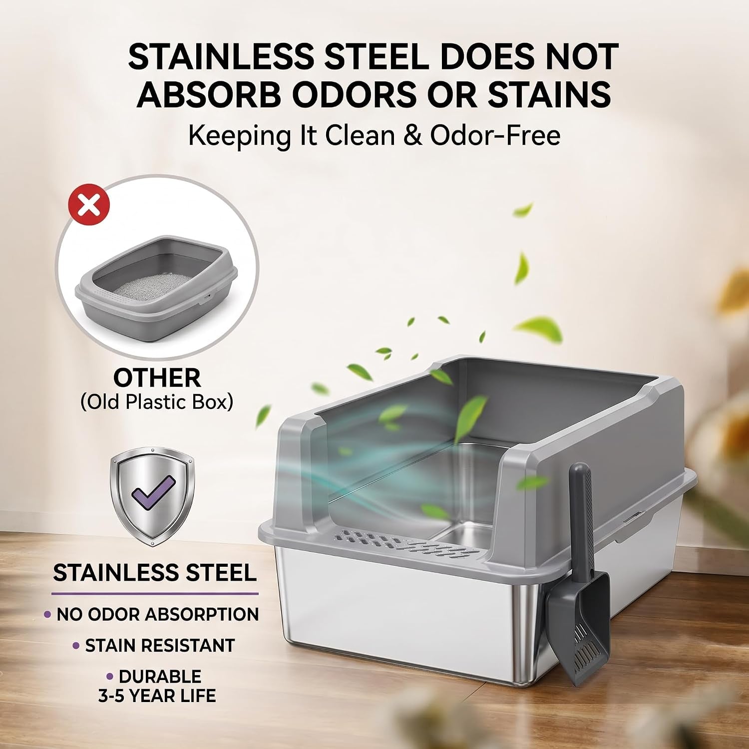 xxl-stainless-steel-cat-litter-box-with-lid-26x18x12-inches-12-inch-high-sides-for-big-and-multiple-cats-anti-urine-leakage-durable-metal