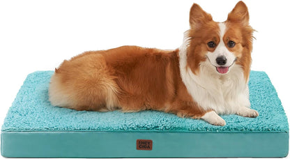 EHEYCIGA Orthopedic Dog Bed Large with Removable Washable Cover,Grey,41X27 | Egg Crate Foam Support,Durable Oxford Fabric,Non-Slip Bottom,Machine Washable,Soft Waterproof Plush Pet Bed Mat for Crate49