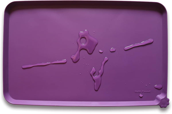 Hoki Found -Waterproof Pet Feeding Mats with High Lips - Multiple Size and Colors for Dogs, Cats & Others-G25