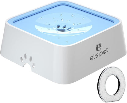 ELS PET Grey 70Oz 2L No Spill Dog Cat Bowl Carbon Filter Water Dispenser | 70Oz 2L, Floating Disk Slow Drink, Activated Carbon Filter, Dual Spill Proof, anti Slip, Dishwasher Safe, Medium Large Dogs12