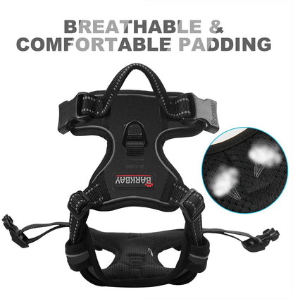 BARKBAY No Pull Dog Harness Front Clip Heavy Duty Reflective Easy Control Handle for Large Dog Walking(Black,L)7