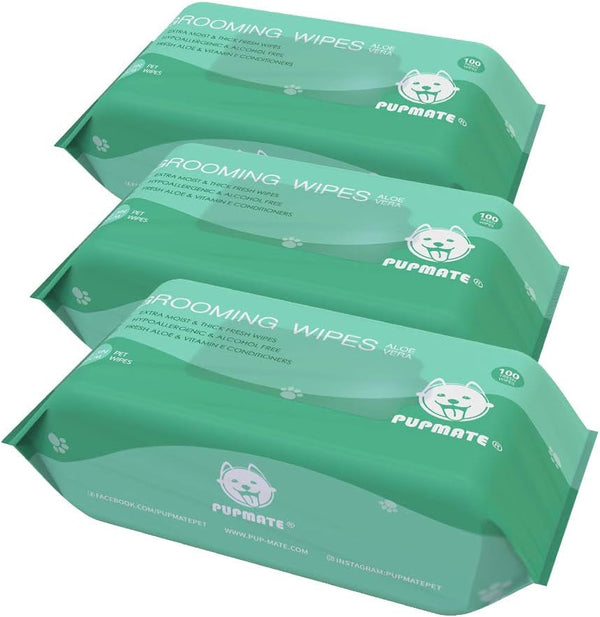 Pet Wipes for Dogs & Cats, Extra Moist & Thick Grooming Puppy Wipes with 100 Fresh Counts, Aloe Vera/Nature12
