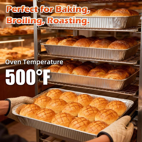 21"X13" Full Size Aluminum Pans, 20 Pack – Heavy Duty Deep Disposable Foil Roasting Pan & Baking Pans, Large Chafing Trays for Catering, Steam Table, Hotels, Restaurants, Buffets & Bakeware4