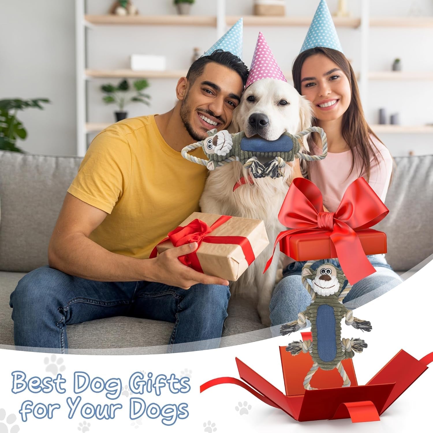 buypow-funny-plush-dog-chew-toys-squeaky-dog-toys-interactive-tug-of-war-puppy-toys-stuffed-dog-toys-for-small-medium-and-large-dogs-monkey