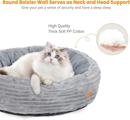 Heated Cat Bed for Indoor Cats, 20’’ Electric Cat Heated Bed Pet Warming Bed for Cats and Small Dogs, Washable Calming round Donut Pet Bed with Heating Pad, Indoor Use4