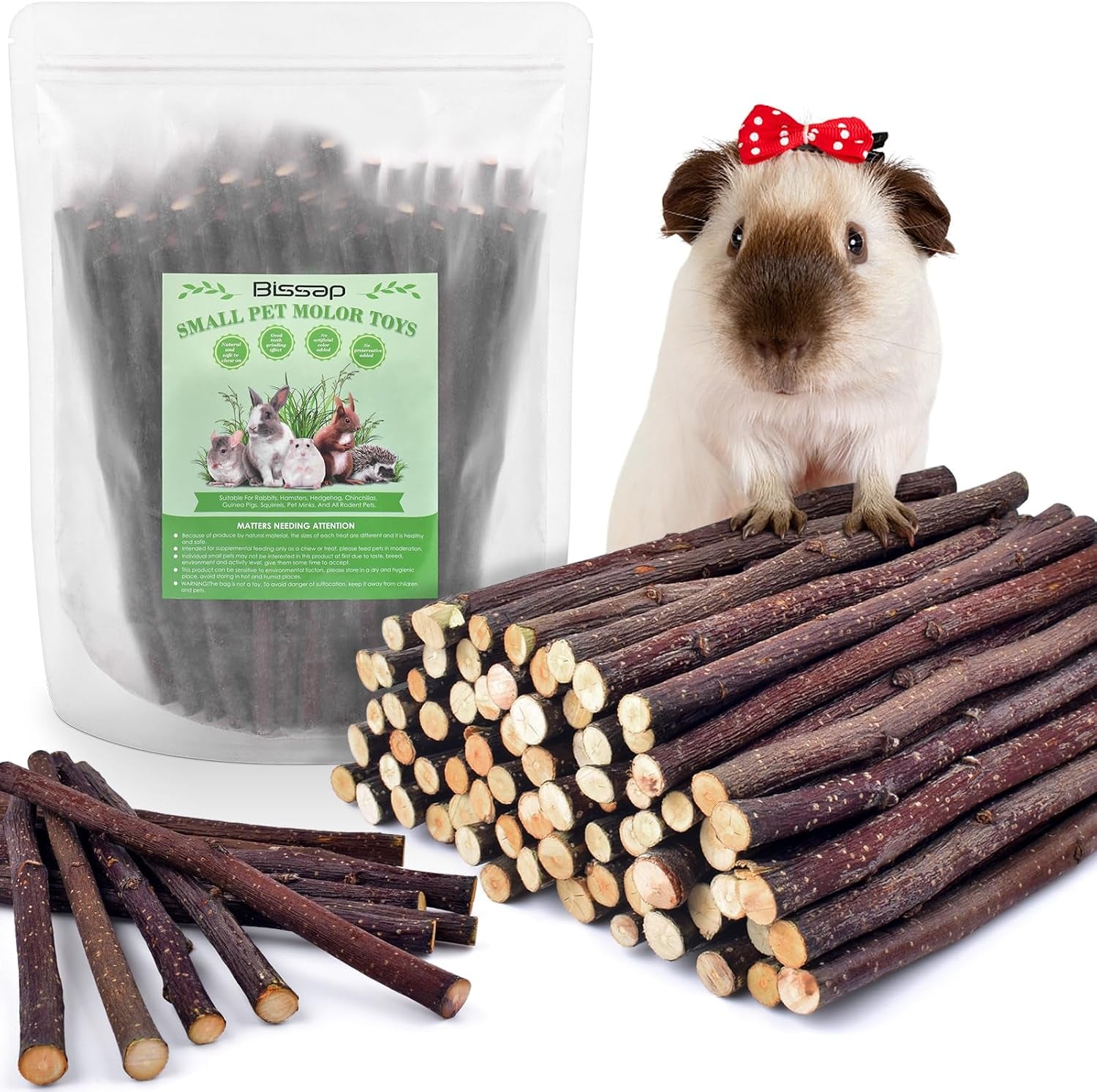bissap-apple-sticks-for-rabbits-natural-bunny-chew-toys-and-treats-for-chinchilla-guinea-pig-hamster-gerbil-small-animals-pet-apple-wood-stick-toys-teeth-grinding-230g-8-1oz