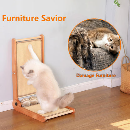 Cat Scratcher, 23.6 Inch L Shape Foldable Cat Scratching Post Pads Wall and Couch Mounted, Easy Install Cat Scratching Woodboard Toy for Indoor Cats, Large Size4