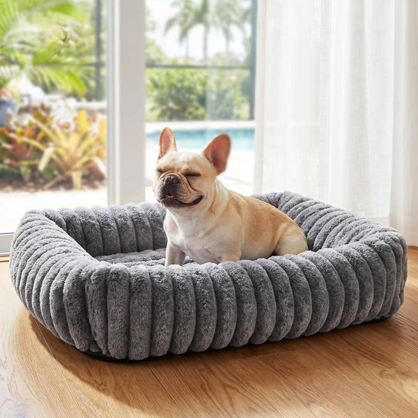 Donut Pet Bed for Indoor Cats and Small Dogs, Self-Heating Dog Bed with Non-Slip Bottom, Winter Comfort Dog Beds for Puppies, Washable & Portable Egg Tart Shape (S) Small Cat Bed Self Warming17