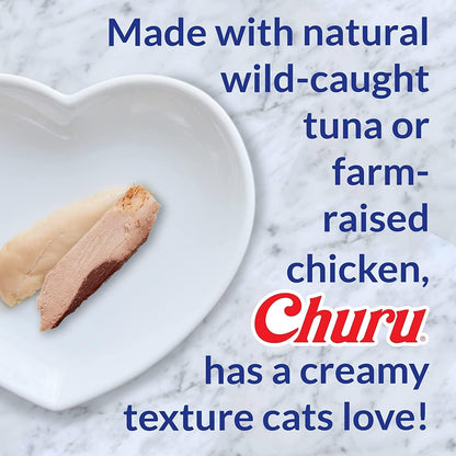 INABA Churu for Cats, Functional, Creamy Lickable Purée Cat Treat for Indoor Care and Hairball Control, 0.5 Ounces Each, 24 Tubes (4 per Pack), 2 Flavor Tuna and Chicken Variety Pack8