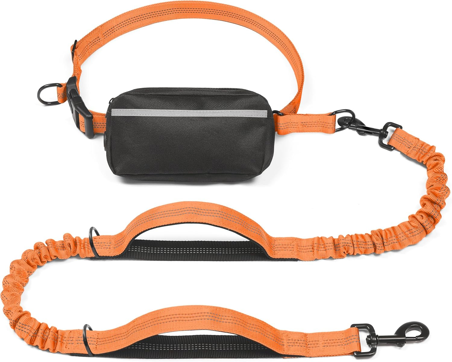 iyoshop-hands-free-dog-leash-with-zipper-pouch-dual-padded-handles-and-durable-bungee-for-walking-jogging-and-running-your-dog-large-25-120-lbs-black