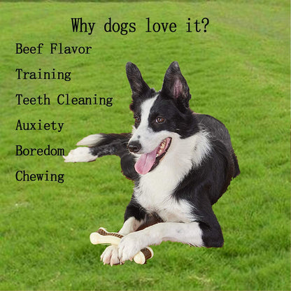 Dog Chew Toys for Aggressive Chewers Large Breed,2 Pack Beef Flavor Indestructible Dog Teething Chew Toys Bones for Large/Medium/Small Puppies,Pet Toy with Nylon2