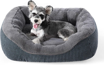 INVENHO Medium Dog Beds for Medium Dogs Washable, Rectangle Dog Bed Medium Size Dog, Orthopedic Dog Bed, Warming Soft Calming Sleeping Puppy Bed Durable Pet Bed with Anti-Slip Bottom M(30"X24"X9")19
