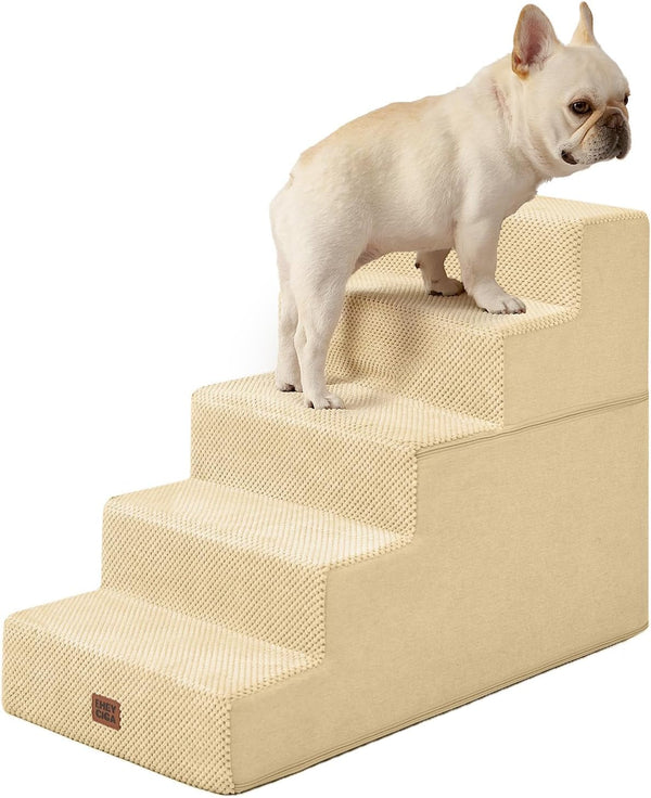 EHEYCIGA Dog Stairs for Bed 18" H, Dog 4-Steps for High Bed, Olive Green | Pet Steps for Small Dogs and Cats, Non-Slip Balanced Pet Ramp Indoor52