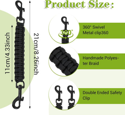 Yuanchu Safety Clip for Dog Collar, Double Ended Dog Collar Safety Clip | Backup Safety Strap with Dual Clasps, Leash Connector for Prong Collar, Harness Vests Walking Running Training2