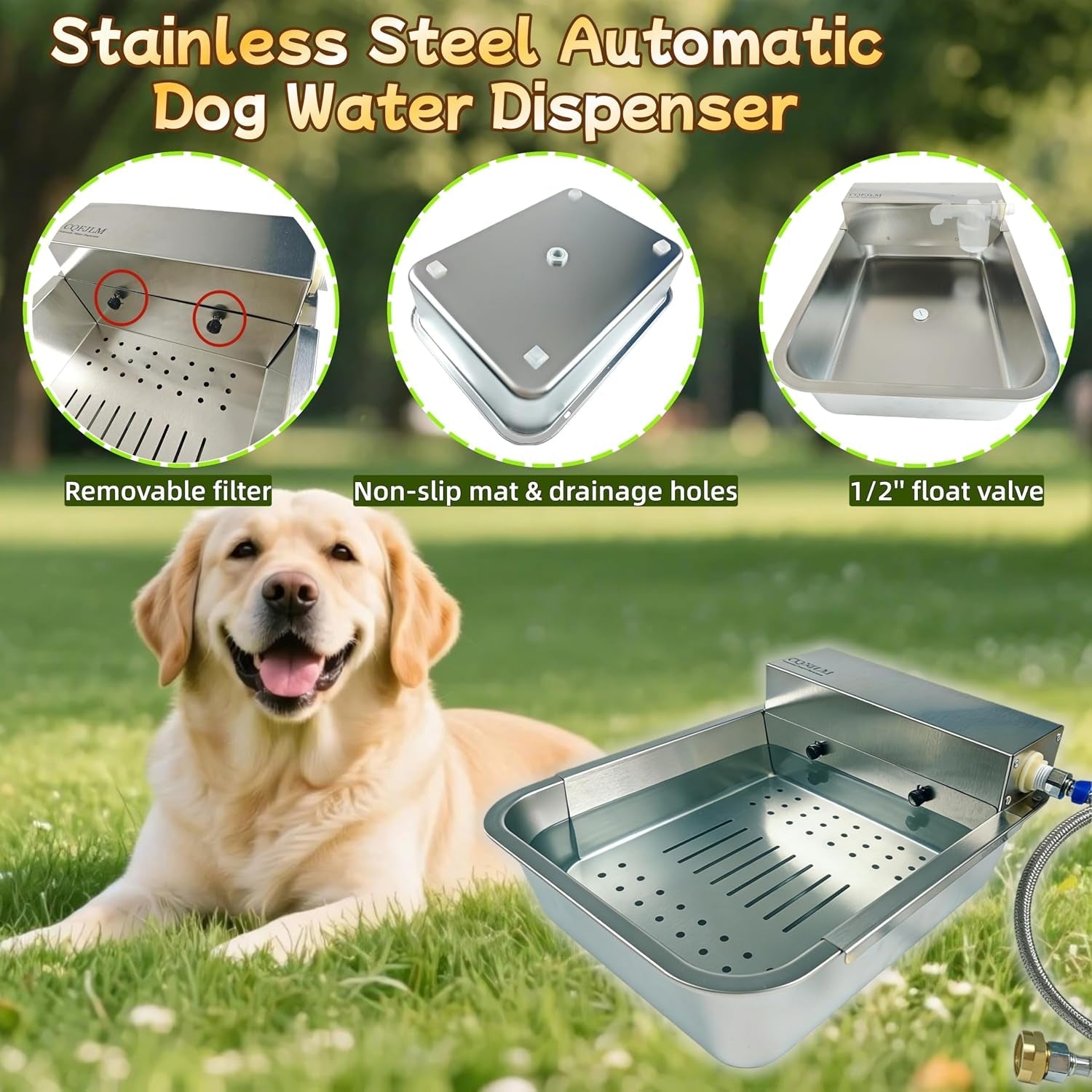 automatic-dog-water-dispenser-3-gallon-stainless-steel-outdoor-drinking-bowl-for-large-dogs-self-filling-water-bowl-with-a-filter-design-to-filter-large-debris11l-b