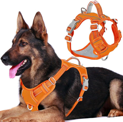 BARKBAY Dog Harness No Pull with ID Tag Pocket - Heavy Duty, Reflective, Easy Control for Large Dogs(Blue,L)41
