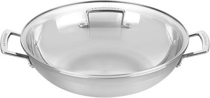 Le Creuset Stainless Steel Classic 3-Ply Wok with Glass Lid, 4.5Qt1