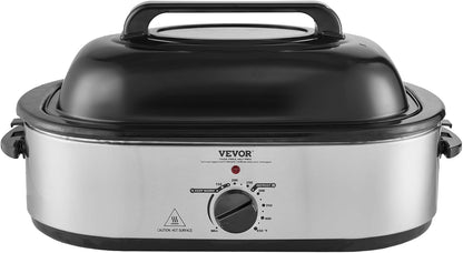 Electric Roaster Oven with Defrost & Warm Function, 18 QT Turkey Roaster Oven with Self-Basting Lid, 1450W, Adjustable Temperature, Removable Pan & Rack, Fits Turkeys up to 22LBS9