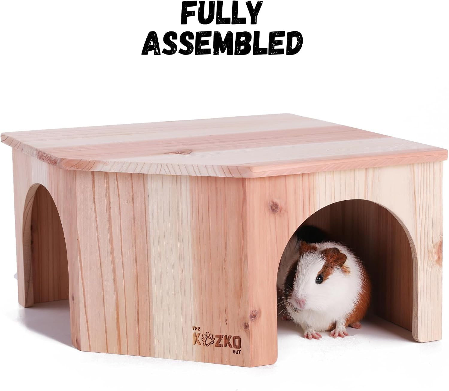 wooden-guinea-pig-corner-hideout-hidey-for-chinchilla-rat-and-hedgehog-with-pee-pad-fully-assembled-dual-entrances-guinea-pig-accessories-by-the-kozko-hut