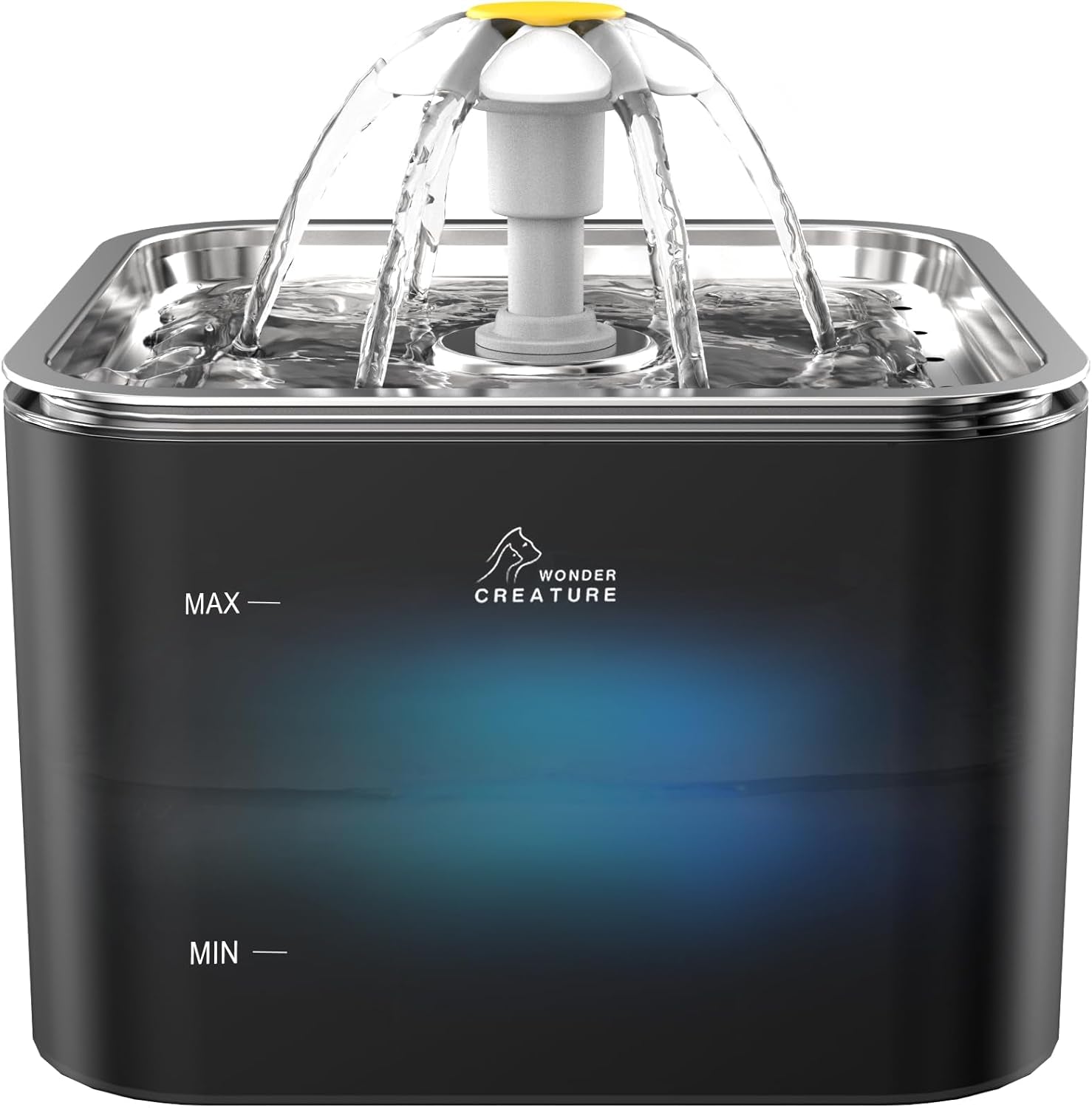 wonder-creature-crystal-cat-water-fountain-stainless-steel-lid-101oz-3l-pet-fountain-with-transparent-base-quiet-pump-led-indicator-light-triple-filtration-3-flow-modes-for-cats-and-dogs