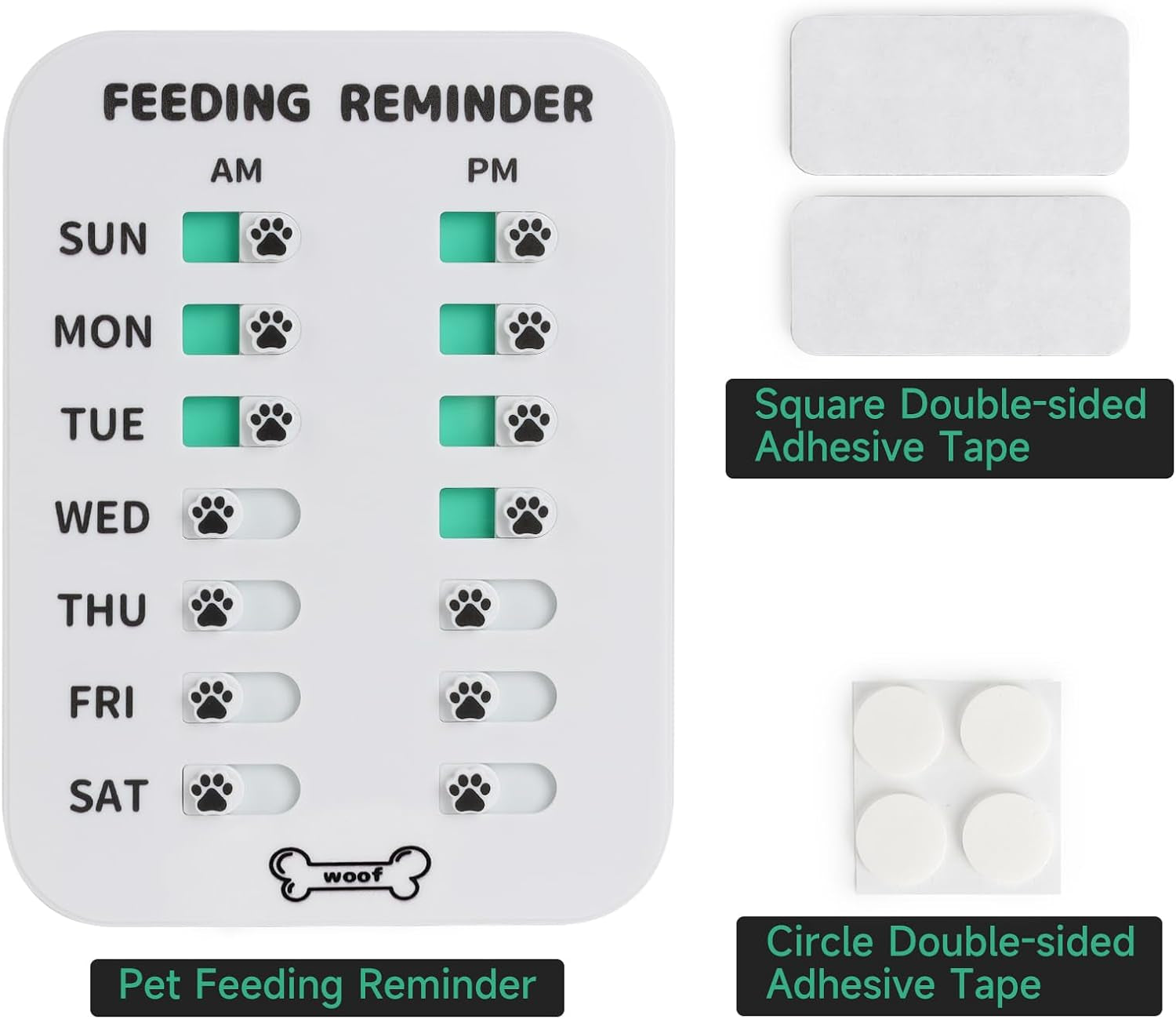 yauyik-dog-feeding-reminder-magnetic-reminder-sticker-am-pm-daily-indication-chart-feed-your-pets-fridge-magnets-and-double-sided-tape-helps-you-to-track-pet-feeding-medication-white