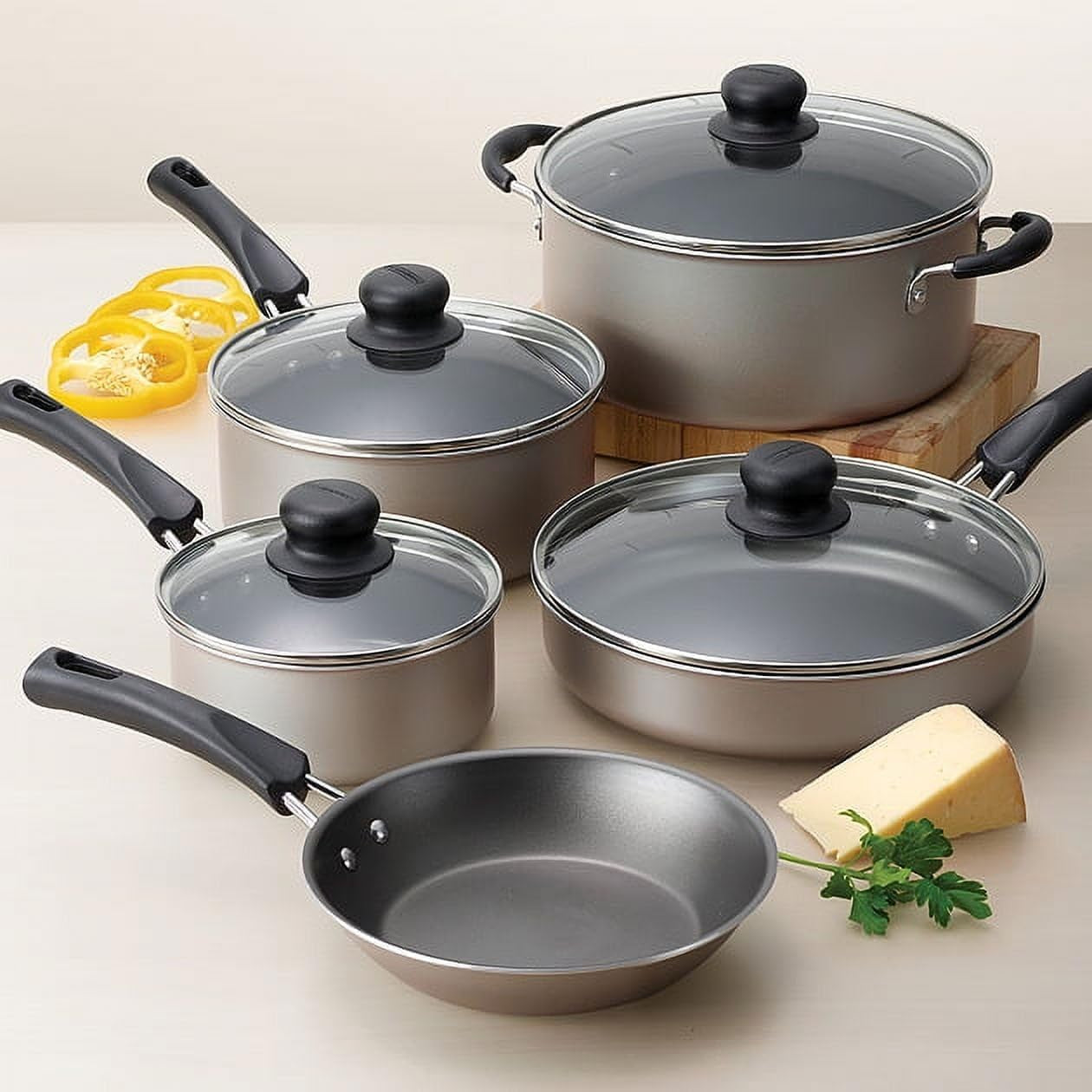 9-piece-nonstick-cookware-set-with-glass-lids-pots-and-pans-including-sauce-dutch-oven-and-saute-champagne-kitchen-collection