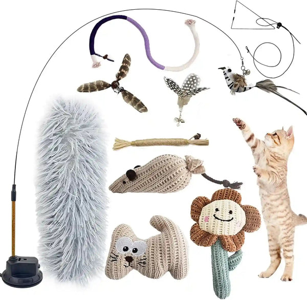 7-In-1 Kitten Toys for Indoor Cats with Washable Adhesive Suction Cup, Hanging Interactive Cat Toys, Silvervine Stick and Sisal Chew Rope Catnip Teething Toy for Bored Kitten1