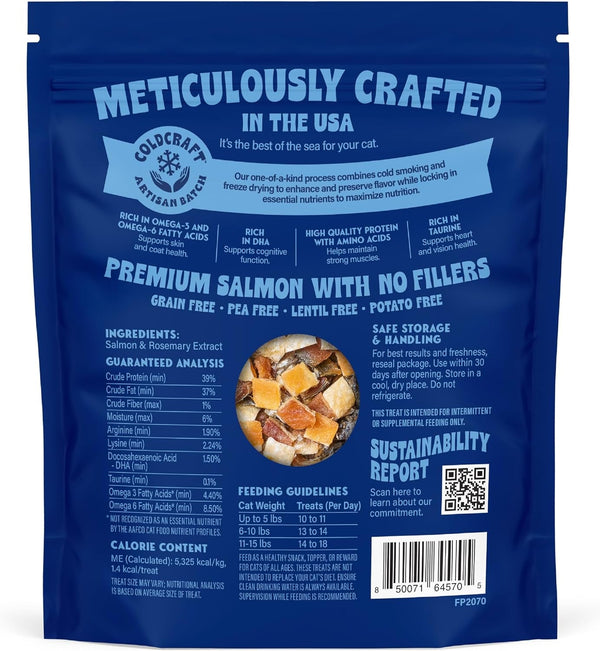 Finfare Freeze Dried Salmon Skin Bites, Grain Free Crunchy Salmon Cat Treats, High Protein & Omega-3S for Skin & Coat Health, Crafted in USA, 1.3Oz9