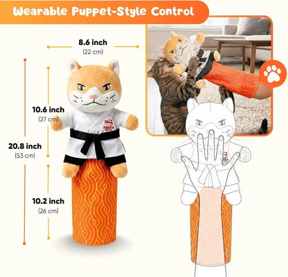 KARATE KITTY Cat Wrestling Glove & Puppet Toy with Arm Sleeve | Interactive Boxing Cat Toy with Arm Sleeve, Puppet-Style Motion, Crinkle Ears and Catnip Pocket for Active Indoor Play7