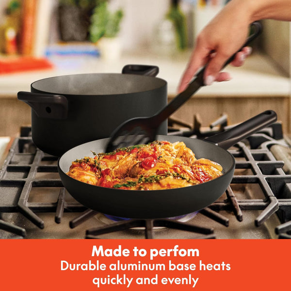 21 Piece Kitchen Set with Evergood™ Ceramic Nonstick Coating​, Dishwasher & Oven Safe, All Stovetops Compatible, Tempered Glass Lids & Cool Touch Handles, Black5