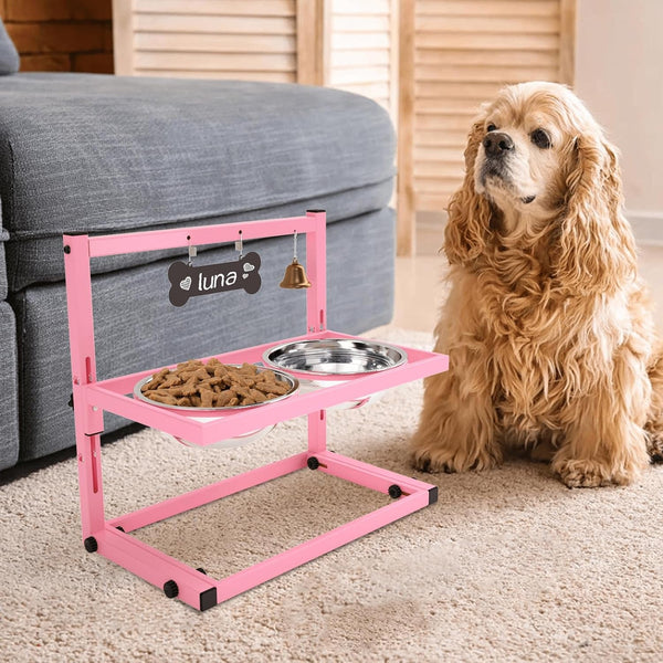 Elevated Dog Bowls with Slow Feeder for Large Dogs – Adjustable Raised Stand with 2 Stainless Steel Bowls & Spill-Proof Mat, Non-Slip Dog Feeder for Large & Medium Dogs (Black)16