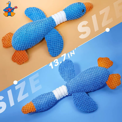 Vitscan Upgraded Goose Indestructible Dog Toys for Aggressive Chewers Small Medium Large Breed, Crinkle Squeaky Plush Dog Puppy Chew Toys for Teething, Duck Puppy Toys9