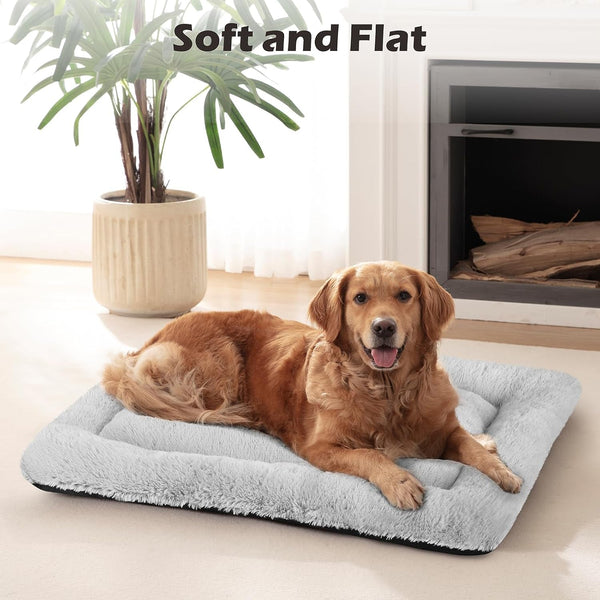 Dog Bed Mat Soft Crate Pad Washable Non-Slip Mattress for Large Medium Small Dogs and Cats Kennel Pad (23'' X 18'', Grey)3