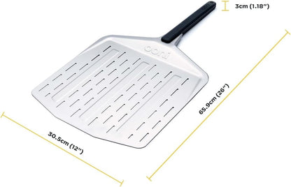 Ooni 12” Perforated Pizza Peel – Aluminum Metal Pizza Peel 12 Inch, Pizza Spatula Paddle, Lightweight Pizza Turning Peel with Long Handle, Pizza Oven Accessories, Pizza Tools, Rectangle Pizza Turner2
