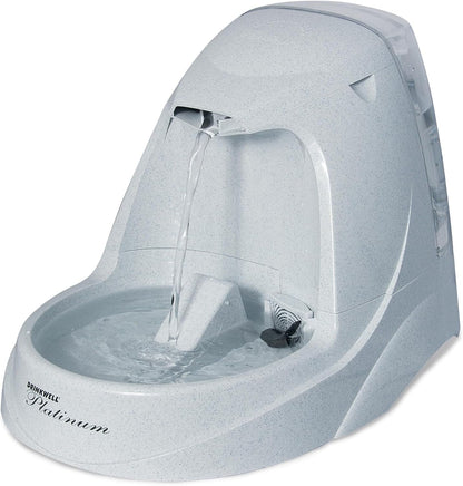 Petsafe Drinkwell Platinum Cat Water Fountain, 168 Oz/5L, Grey | Free-Falling Stream Encourages Drinking, Dishwasher Safe, Large Capacity, Includes Replaceable Carbon Filter1