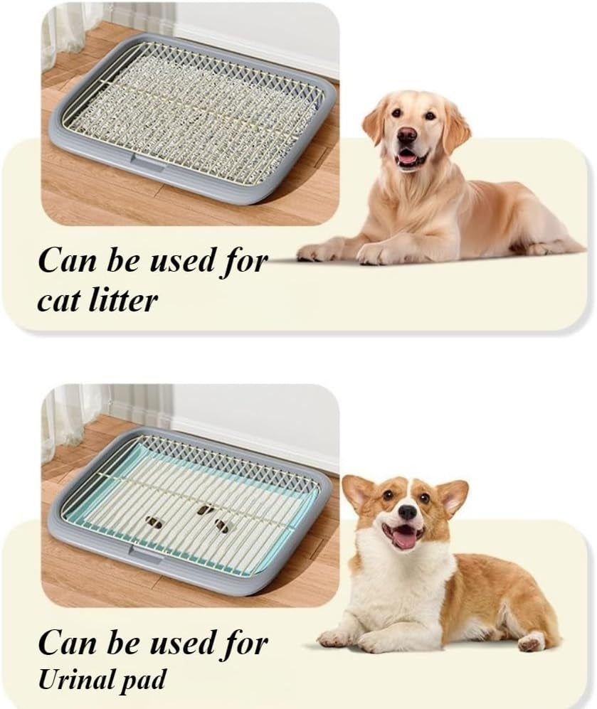 dog-potty-tray-indoor-pet-pee-pad-holder-for-small-medium-dogs-puppy-training-pad-holder-pet-toilet-litter-box-dog-bathroom-tray-housebreaking-potty-supplies-17-72lx12-99wx1-97hgreen