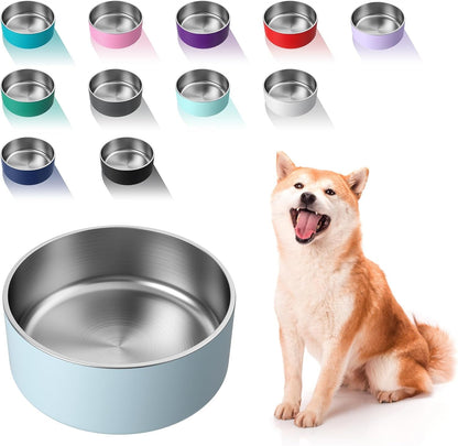 WENBOKMIN Dog Bowl, Stainless Steel Food and Water Bowl, 40Oz, Blue | Non Slip Quiet Bottom, Easy to Clean, Dishwasher Safe13