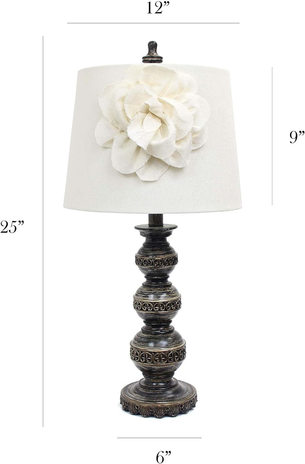 lt3097-wht-stacked-ball-lamp-with-couture-linen-flower-shade-aged-bronze