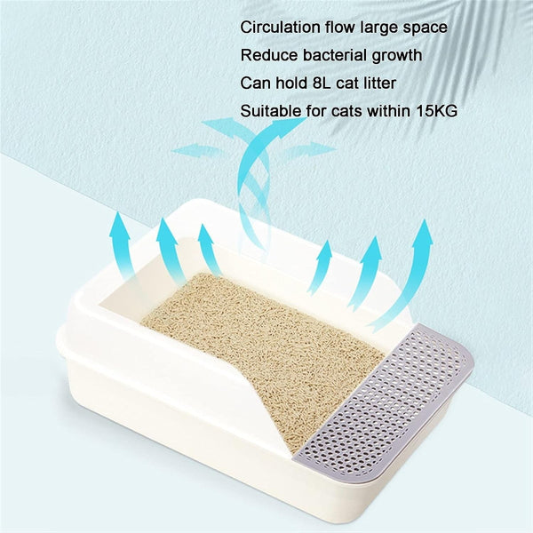 Dog Potty Training Toilet ﻿ Open Top Cat Litter Box Large Plastic Removable Easy Cleaning Litterbox Can Hold 8L, Suitable for 15KG(B)2