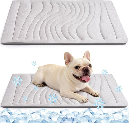 Dog Cooling Mat, 36"X23" Reversible Cooling Pad for Dogs Cats, Pressure Activated Pet Cooling Mat Indoor Outdoor, Scratch-Resistant & Machine Washable, Summer Dog Blanket, Grey1